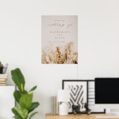 Boho-herfstbloemen Bruiloft Welkomstbord Poster (Thuiskantoor)