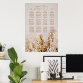 Boho-herfstbloemen Bruiloft Zitplaatskaart Poster (Thuiskantoor)
