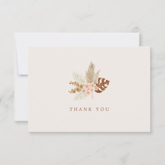 Boho-herfstbloemen Rustieke Buitenhuwelijk Bedankkaart (Voorkant)
