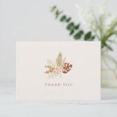 Boho-herfstbloemen Rustieke Buitenhuwelijk Bedankkaart (Staand voorkant)