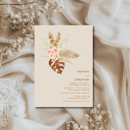 Boho-herfstbloemen Rustieke Buitenhuwelijk Kaart