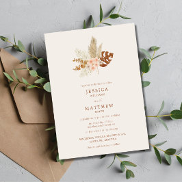 Boho-herfstbloemen Rustieke Buitenhuwelijk Kaart