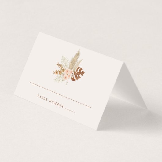 Boho-herfstbloemen Rustieke Buitenhuwelijk Kaart (Achterkant)