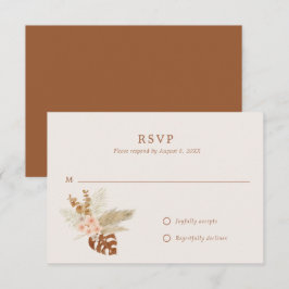 Boho herfstbloemen rustieke buitenwedstrijd RSVP kaartje