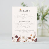 Boho-herfstbloemen Vlinder Bruiloft Informatiekaartje (Staand voorkant)