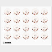 Boho-herfstbloemen Vlinder Bruiloft Ronde Sticker (Vel)