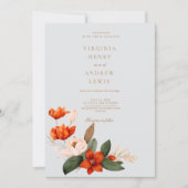 Boho herfstboeket met vurige tulpen en witte vlieg kaart (Voorkant)