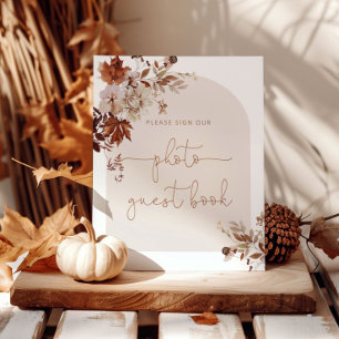 Boho herfstboog foto gast boek Poster