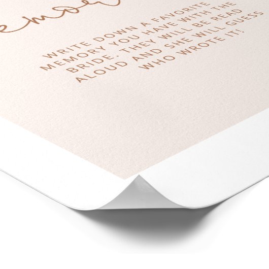 Boho herfstboog herinneringen met de bruid poster (Hoek)