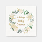 Boho herfstfeest servet goud & wit baby shower (Voorkant)