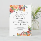 Boho herfstmarigold en bloemen van de bloesems van kaart (Staand voorkant)