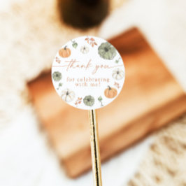 Boho-herfstpompoen Bedankt Favorietensticker Ronde Sticker