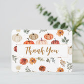 Boho-herfstpompoen dank je wel bedankkaart (Staand voorkant)