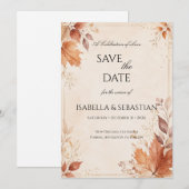 Boho-herfsttrouwdag Save The Date (Voorkant / Achterkant)