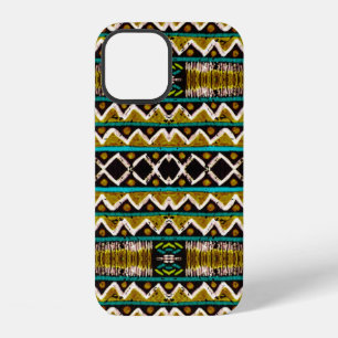 Boho herhaal. Geometrisch naadloos borduurwerk. De iPhone 12 Hoesje