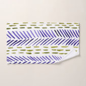 Boho herringbone patroon in paars en groen bad handdoek (Handdoek)