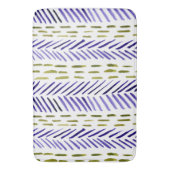 Boho herringbone patroon in paars en groen badmat (Voorkant Verticaal)