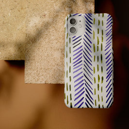 Boho herringbone patroon in paars en groen Case-Mate iPhone case