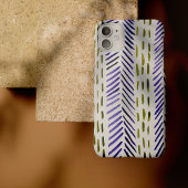 Boho herringbone patroon in paars en groen Case-Mate iPhone case