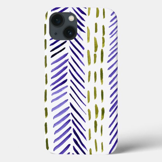Boho herringbone patroon in paars en groen Case-Mate iPhone case (Achterkant)