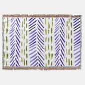 Boho herringbone patroon in paars en groen deken (Voorkant)