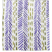 Boho herringbone patroon in paars en groen douchegordijn (Voorkant)