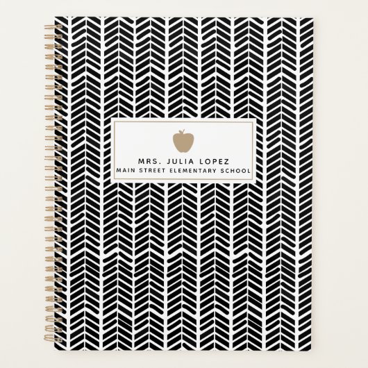 Boho Herringbone Teacher Planner (Voorkant)