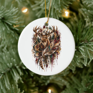 Boho hert, dromend van herten keramisch ornament