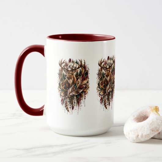 Boho hert, dromend van herten mok (Met donut)