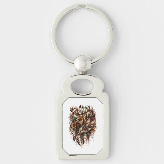 Boho hert, dromend van herten sleutelhanger (Voorkant)
