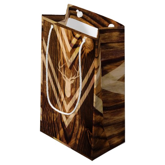 Boho hert op bijthout klein cadeauzakje (Voorkant Gekanteld)