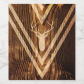 Boho hert op bijthout wijn etiket (Enkel label)