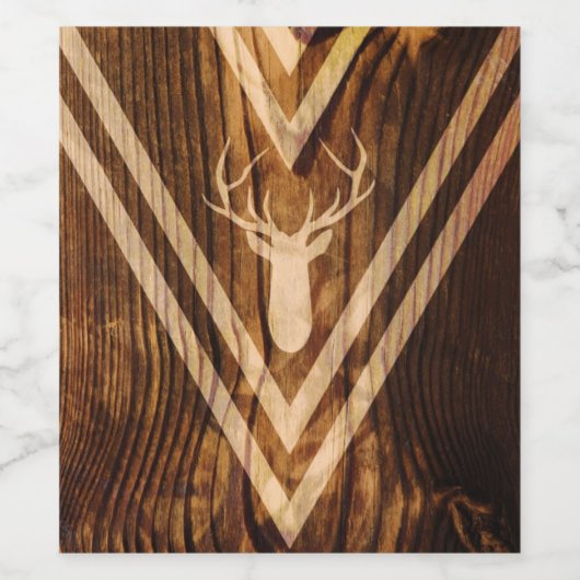 Boho hert op bijthout wijn etiket (Enkel label)