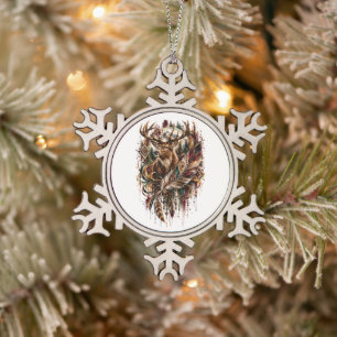 Boho Herten, Dromen van Herten Tin Sneeuwvlok Ornament