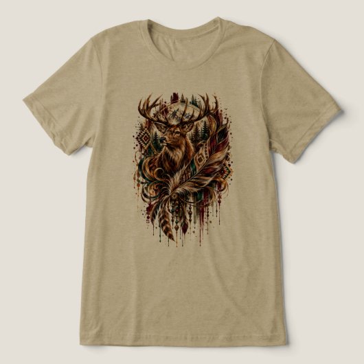 Boho Herten, Dromen van Herten Tri-Blend Shirt (Design voorkant)