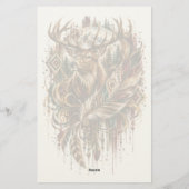 Boho Herten, Dromend van Herten Briefpapier (Achterkant)