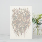 Boho Herten, Dromend van Herten Briefpapier (Staand voorkant)