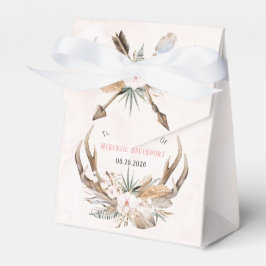 Boho Herten Geweien en Bloemen Bruidsfeest Bedankdoosjes