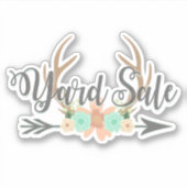 BOHO Herten Geweien Pijl Tuin Verkoop Sticker (Voorkant)
