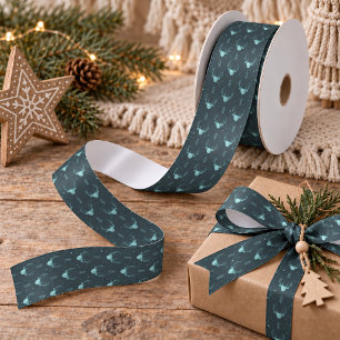 Boho herten geweien pijlen Kerstmis Teal ID861 Satijnen Lint