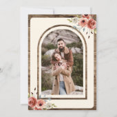 Boho Hertengewei Terracotta Bloemen Foto Bruiloft Save The Date (Achterkant)