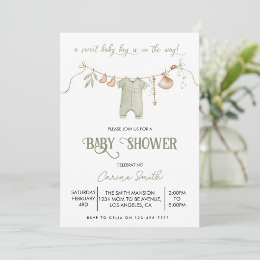Boho Het is een Boy Baby Kleding Baby shower Kaart (Staand voorkant)