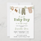 Boho Het is een Boy Baby Kleding Baby shower Kaart (Voorkant)