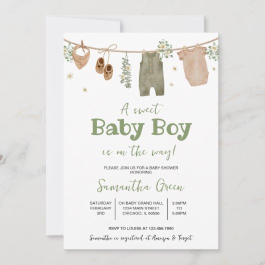 Boho Het is een Boy Baby Kleding Baby shower Kaart (Voorkant)