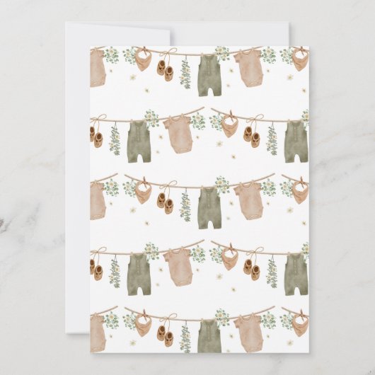 Boho Het is een Boy Baby Kleding Baby shower Kaart (Achterkant)