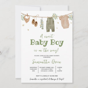 Boho Het is een Boy Baby Kleding Baby shower Kaart