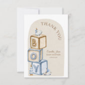 Boho Het is een Boy Blocks en Toys Baby shower Bedankkaart (Voorkant)