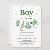 Boho Het is een Boy Ice Hockey Baby shower Kaart (Voorkant)