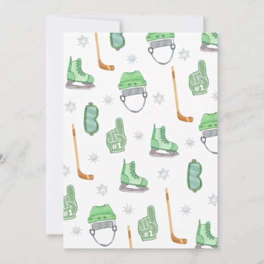 Boho Het is een Boy Ice Hockey Baby shower Kaart (Achterkant)