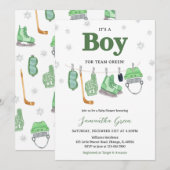 Boho Het is een Boy Ice Hockey Baby shower Kaart (Voorkant / Achterkant)
